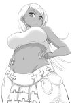  breasts commentary_request dancer_(fft) dark_skin final_fantasy final_fantasy_tactics large_breasts long_hair midriff solo takomeshi 