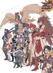  6+girls armor arrow asama_(fire_emblem_if) bow_(weapon) brown_hair fire_emblem fire_emblem_if gloves headband headgear hinata_(fire_emblem_if) hinoka_(fire_emblem_if) holding holding_arrow holding_bow_(weapon) holding_weapon japanese_armor japanese_clothes kagerou_(fire_emblem_if) kazahana_(fire_emblem_if) kunai multiple_boys multiple_girls naginata oboro_(fire_emblem_if) orochi_(fire_emblem_if) pegasus pink_hair polearm ponytail protected_link red_hair riding ryouma_(fire_emblem_if) saizou_(fire_emblem_if) sakura_(fire_emblem_if) scarf setsuna_(fire_emblem_if) simple_background smile sobayu_(chizuwa) sword takumi_(fire_emblem_if) tsubaki_(fire_emblem_if) tsukuyomi_(fire_emblem_if) weapon white_background white_hair 