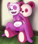  2014 4_toes animal_crossing anthro bear biped black_eyes black_nose blurred_background breasts claws clitoris crouching digital_drawing_(artwork) digital_media_(artwork) dildo dildo_sitting eye_markings eyelashes female front_view full-length_portrait funkylikeamonkey fur head_tuft inanimate_object inside looking_back mammal markings masturbation medium_breasts motion_lines multicolored_fur nintendo nipples nude one_eye_closed open_mouth open_smile panda penetration pink_fur pink_markings pink_nipples pink_tongue pinky_(animal_crossing) plushie plushophilia portrait pussy pussy_juice sex_toy smile solo toe_claws toes tongue two_tone_fur vaginal vaginal_masturbation vaginal_penetration video_games white_claws white_fur 
