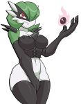  arm_warmers armwear breasts clothing covering covering_crotch eyemask female gardevoir humanoid legwear looking_at_viewer nintendo not_furry pok&eacute;mon pok&eacute;mon_(species) smile solo spazman standing thick_thighs thigh_highs video_games wide_hips 