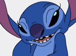  2018 alien bedroom_eyes black_eyes blue_fur blue_nose cute digital_media_(artwork) disney experiment_(species) eyelashes fur girly half-closed_eyes hand_behind_back lilo_and_stitch looking_at_viewer male nude open_mouth open_smile portrait pose seductive simple_background smile solo standing stitch takuto_shindou teeth traced white_background 