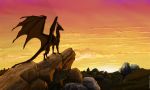 2013 day detailed_background digital_media_(artwork) dragon feral horn kerydragon membranous_wings outside scalie sky solo spines standing western_dragon wings 