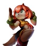  action_pose alpha_channel anthro basset_hound black_nose canine clothed clothing dog female freedom_planet freedom_planet_2 fur hair mammal milla_basset orange_hair pose residentevilffs simple_background solo tan_fur transparent_background video_games 