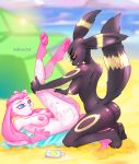  anthro asheraart breasts eeveelution female female/female invalid_tag nintendo nipples nude pok&eacute;mon pok&eacute;mon_(species) pussy summer sylveon umbreon video_games 