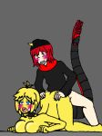  ahegao anthro ass_up avian big_breasts blonde_hair blue_eyes blush bottomless breast_squish breasts clothed clothing fan_character female five_nights_at_freddy&#039;s five_nights_at_freddy&#039;s_2 five_nights_in_anime from_behind_position grey_background hair hand_on_butt human humanoid looking_pleasured male male/female mammal nude red_hair sex simple_background tongue tongue_out toy_chica_(fnaf) unknown_artist video_games white_skin yellow_skin 
