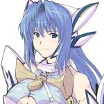  android armpits blue_hair breasts cleavage commentary_request cyborg harukon_(halcon) kos-mos large_breasts long_hair solo xenosaga 