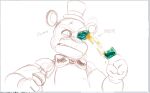  alcohol angry animatronic bear beer beverage blubot five_nights_at_freddy&#039;s freddy_(fnaf) hat machine mammal robot screencap sketch solo top_hat upscale video_games 