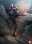  2018 anthro armor armwear assault_rifle boots clothed clothing elbow_gloves equine eyebrows eyelashes eyewear feathered_wings feathers female footwear friendship_is_magic fully_clothed g36c gloves goggles gun hair holding_object holding_weapon horn long_hair mammal mask multicolored_hair my_little_pony outside portrait princess_celestia_(mlp) purple_eyes rainbow_hair ranged_weapon rifle ruins signature solo spread_wings standing weapon white_feathers winged_unicorn wings zero-sum 