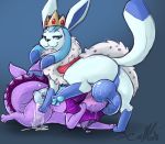  2018 3_toes ambiguous_gender animal_genitalia animal_penis anus ball_worship balls big_balls big_penis blue_anus blue_fur blue_pawpads blush butt canine cape clothing crown cum cum_on_leg dirtyrenamon duo eeveelution equine_penis erection feral feral_on_feral fin fur glaceon jewelry kingceon licking looking_at_viewer male male/ambiguous malory_(dirtyrenamon) mammal necklace nintendo nude pawpads penis pok&eacute;mon pok&eacute;mon_(species) precum purple_body raised_tail royalty shiny_pok&eacute;mon simple_background smile smug tail_fin toes tongue tongue_out vaporeon video_games xilrayne 