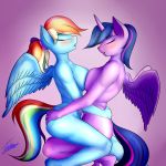  abdominal_bulge anthro anthrofied blue_background blue_feathers blue_fur blue_skin breasts dickgirl dickgirl/female duo elzzombie equine eyes_closed feathered_wings feathers feet female friendship_is_magic fur hair hand_on_butt hi_res horn intersex intersex/female mammal multicolored_hair multicolored_tail my_little_pony nude open_mouth pegasus penetration purple_fur purple_hair purple_skin rainbow_dash_(mlp) rainbow_hair rainbow_tail saliva sex simple_background smile teeth tongue twilight_sparkle_(mlp) two_tone_hair vaginal vaginal_penetration winged_unicorn wings 