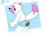 ambiguous_gender animatronic anthro canine clothed clothing digital_media_(artwork) feces five_nights_at_freddy&#039;s five_nights_at_freddy&#039;s_2 fox funtime_foxy_(fnaf) leaning leaning_forward looking_back luca_chancellor machine mammal mangle_(fnaf) messing pooping raised_tail robot scat soiling solo standing toony topless underwear video_games 