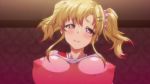  10s animated animated_gif areolae blonde_hair blush bounce bouncing_breasts breasts breasts_outside enkou_jk_bitch_gyaru:_oji-san_to_nama_pako_seikatsu erect_nipples large_breasts nipples t-rex_(animation_studio) 