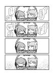  4koma animal_ears basket chibi comic greyscale head_wings highres jitome kemono_friends kemono_friends_pavilion kotobuki_(tiny_life) monochrome multiple_girls playground_equipment_(kemono_friends_pavilion) shoebill_(kemono_friends) tibetan_sand_fox_(kemono_friends) translated 