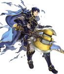  armads armor armored_boots axe bangs battle_axe belt blue_eyes blue_hair boots broken_armor cape fire_emblem fire_emblem:_rekka_no_ken fire_emblem_heroes full_body gauntlets grin hector_(fire_emblem) highres holding holding_weapon long_sleeves male_focus non-web_source official_art pants parted_lips scar shirt short_hair shoulder_armor shoulder_pads smile solo torn_cape torn_clothes torn_pants torn_shirt transparent_background wada_sachiko weapon 