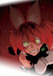  angry animal_ears bow bowtie commentary elbow_gloves fangs gloves glowing glowing_eyes highres kemono_friends neon_genesis_evangelion puyo rebuild_of_evangelion serval_(kemono_friends) serval_ears short_hair teeth 
