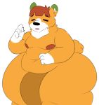  2016 4_fingers alpha_channel animal_crossing anthro bear belly big_belly biped black_nose brown_hair brown_nipples darkened_genitals deep_navel dewlap_(feature) digital_drawing_(artwork) digital_media_(artwork) dipstick_ears eyes_closed flaccid fur gesture gloves_(marking) green_fur hair half-length_portrait hyper hyper_penis l00dpanda male mammal markings moobs multicolored_fur navel neck_tuft nintendo nipples nude obese open_mouth orange_fur orange_tail overweight overweight_male penis portrait pudge_(animal_crossing) short_hair short_tail simple_background solo standing thick_thighs transparent_background tuft video_games white_fur wide_hips 