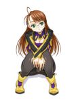  braid breasts brown_hair cleavage commentary_request glasses green_eyes long_hair panties panties_under_pantyhose pantyhose shion_uzuki shunzou solo underwear xenosaga xenosaga_episode_i 