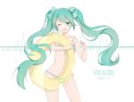  2018 ;) absurdres aqua_eyes aqua_hair artist_name bikini blush bow character_name collarbone copyright_name cowboy_shot dated floating_hair hair_between_eyes hair_bow hatsune_miku highres holding innertube long_hair looking_at_viewer navel one_eye_closed sketch smile solo standing striped striped_bikini striped_bow swimsuit thyme_(4749874974) transparent twintails very_long_hair vocaloid 