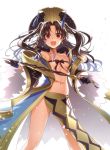  black_gloves black_hair bow bow_bra bra commentary_request cosplay fate/grand_order fate_(series) gloves headdress ishtar_(fate/grand_order) navel nyakelap pelvic_curtain red_eyes ribbon ribbon_bra solo twintails underwear white_background wide_sleeves wu_zetian_(fate/grand_order) wu_zetian_(fate/grand_order)_(cosplay) 