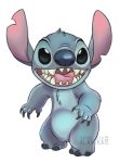  2018 4_fingers alantka alien alpha_channel blue_claws blue_eyes blue_fur blue_nose chest_tuft claws digital_drawing_(artwork) digital_media_(artwork) disney experiment_(species) fur head_tuft lilo_and_stitch looking_at_viewer notched_ear open_mouth open_smile outline simple_background smile solo standing stitch transparent_background tuft 