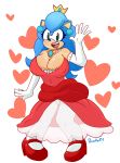  anthro big_breasts blush breasts clothed clothing crossgender crown doodle_dip female footwear gloves hair hedgehog legwear long_hair looking_at_viewer mammal open_mouth princess royalty shoes simple_background smile solo sonic_(series) sonic_the_hedgehog victorian video_games 