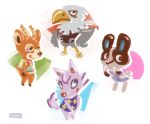  animal_crossing antelope anthro apollo_(animal_crossing) avian bald_eagle beau_(animal_crossing) bird bottomless canine clothed clothing cute dotty_(animal_crossing) dress dutch_rabbit eagle female lagomorph male mammal nintendo panken rabbit standing video_games whitney_(animal_crossing) wolf 