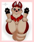  4_toes :3 amber_eyes balto_(film) black_nose black_pawpads blush canine cute dog eyelashes female feral fluffy fluffy_tail fur husky jenna_(balto) kloudmutt legs_up looking_at_viewer mammal pawpads perked_ears red_fur solo spread_legs spreading tan_fur toes 