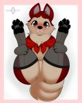  4_toes :3 amber_eyes balto_(film) black_nose black_pawpads blush canine clothing cute dog eyelashes female feral fluffy fluffy_tail fur husky jenna_(balto) kloudmutt legs_up legwear looking_at_viewer mammal pawpads perked_ears red_fur solo spread_legs spreading stockings tan_fur toes 
