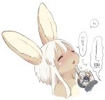  1girl eyes_closed furry kawasemi27 long_hair made_in_abyss nanachi_(made_in_abyss) open_mouth rabbit smile white_hair 