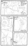  anal anal_masturbation anthro anus balls big_butt black_and_white bulge butt canine clothed clothing comic desi dog erection fingering fingering_self girly hi_res lube male mammal masturbation monochrome precum solo thecon thong undressing 