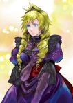  blonde_hair blue_eyes braid cloud_strife commentary_request crossdressing dress final_fantasy final_fantasy_vii male_focus sio2_(nisankakeiso) solo tiara twin_braids 