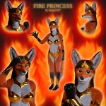  2018 3d_(artwork) angry anthro canine collage confusion cute digital_media_(artwork) female fire fox fur happy mammal navel plantigrade setup1337 solo teeth 