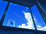  day fish indoors mizuasagi no_humans original scenery sky window windowsill 