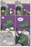  2018 alligator angie_(study_partners) anthro avian bear bird blush breasts clothed clothing comic crocodilian dove eagle elephant english_text eyes_closed fangs female green_eyes hug kissing male male/female mammal open_mouth panda ragdoll_(study_partners) reptile scalie speech_bubble study_partners teeth text thunderouserections trunk tusks young 