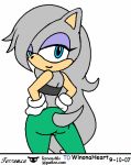  2007 animated blue_eyes butt_pose clothed clothing dancing fan_character female looking_at_viewer looking_back solo sonic_(series) terrenslks 