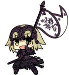  1girl animated animated_gif armor blonde_hair blush chibi fate/grand_order fate_(series) flag green_eyes jeanne_d&#039;arc_(alter)_(fate) jeanne_d&#039;arc_(fate)_(all) 