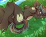 2017 anthro areola bat_pony big_breasts black_hair blue_eyes blurred_background breasts butt clitoral_hood cloud cutie_mark equine erect_nipples eyebrows eyelashes fan_character fangs female grass hair hand_behind_head hi_res hooves lake leafly_green licking licking_lips looking_at_viewer lying mammal multicolored_hair my_little_pony nipples nude on_back open_mouth open_smile outside portrait pose pussy rainbowscreen seductive sky smile solo teal_hair teeth thick_thighs tongue tongue_out two_tone_hair water 