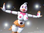  3d_(artwork) animatronic avian bird chicken clothing digital_media_(artwork) five_nights_at_freddy&#039;s footwear freddy_fazbear&#039;s_pizzeria_simulator funtime_chica_(fnaf) high_heels idsaybucketsofart machine robot shoes solo ultimate_custom_night video_games 