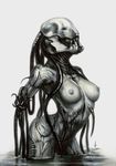  breasts kometani_hisanobu large_breasts monster_girl nipples solo species teeth tentacles wading water 