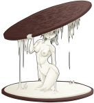 1girl breasts cookie cream drawfag female goo_girl monster_girl navel nipples nude oreo original pussy solo transparent_background 