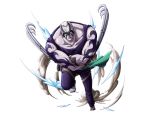  barefoot bodskih claw_(weapon) earrings facial_mark jewelry male_focus mask muscle needless_(one_piece) official_art one_piece one_piece:_dead_end_adventure purple_skin solo tattoo transparent_background weapon white_hair 