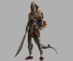  2017 4_fingers 5_toes anthro argonian bethesda biped black_claws black_eyes blue_feathers claws clothing digital_media_(artwork) falcrus feathers front_view grey_background grey_scales grey_skin hi_res holding_object holding_weapon loincloth male mazzatun melee_weapon red_bottomwear red_feathers red_topwear reptile scales scalie sharp_claws shield simple_background skull_mask solo standing stripes sword tail_ring tattoo the_elder_scrolls toes tribal tribal_tattoo unnamed_argonian_(falcrus) video_games weapon white_stripes 