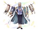  4boys abs bangle bodskih bracelet brown_hair clothesline coat cravat den_den_mushi earrings epaulettes full_body grey_hair hand_on_hip jacket_on_shoulders jewelry long_hair multiple_boys necktie official_art old_woman one_piece open_mouth ponytail shirtless sparkle standing teeth transparent_background tsuru_(one_piece) white_hair 