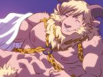  41raco abs angel azazel caprine chain clothing goat male mammal muscular muscular_male nipples nude one_eye_closed pecs pubes tokyo_afterschool_summoners undressing wink 