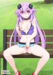  :q adult_neptune after_sex bare_legs bare_shoulders bench black_choker breasts censored choker crop_top cum cum_in_pussy cumdrip d-pad d-pad_hair_ornament day exhibitionism facial fingering hair_between_eyes hair_ornament heart heart_censor highres long_hair looking_at_viewer masturbation medium_breasts mind_control miniskirt nail_polish navel neptune_(series) nipples no_panties off_shoulder outdoors park partially_unzipped pink_eyes purple_hair pussy red_footwear shin_jigen_game_neptune_vii sitting sitting_on_bench skirt solo spaghetti_strap spread_legs tongue tongue_out vahn_yourdoom very_long_hair 