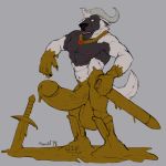  2018 5_fingers anon_(koorivlf) anthro armor balls big_balls big_penis bovine canine clothing cum digital_drawing_(artwork) digital_media_(artwork) erection feces full-length fur gold_(metal) gold_jewelry goo_transformation growth horn humanoid_penis hyper jewelry koorivlf magic male mammal melee_weapon muscle_growth muscular muscular_male necklace nipples nude open_mouth pecs penis portrait scat simple_background skinsuit solo standing surprise sword teeth thic_penis tight_clothing transformation uncut unfinished unusual_cum vein veiny_penis weapon white_fur wolf 