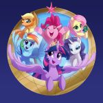  2018 applejack_(mlp) cowboy_hat crown earth_pony equine feathered_wings feathers female feral fluttershy_(mlp) friendship_is_magic group hair hat horn horse light262 looking_at_viewer mammal my_little_pony my_little_pony_the_movie pegasus pinkie_pie_(mlp) pony rainbow_dash_(mlp) rarity_(mlp) twilight_sparkle_(mlp) unicorn winged_unicorn wings 