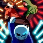  alternate_universe animated_skeleton bone brown_hair chara_(undertale) clothed clothing female hair hoodie human male mammal not_furry papyrus_(undertale) sans_(undertale) skeleton storyshift undead underswap undertale video_games 