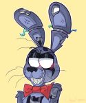  2018 absurd_res animatronic anthro digital_media_(artwork) five_nights_at_freddy&#039;s five_nights_at_freddy&#039;s_4 glowing glowing_eyes hi_res lagomorph machine mammal nightmare_bonnie_(fnaf) rabbit robot sideshow-spottus simple_background teeth video_games 