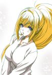  :o bangs big_hair blonde_hair blush breasts eyebrows_visible_through_hair gundam gundam_tekketsu_no_orphans impossible_clothes impossible_shirt kudelia_aina_bernstein large_breasts lips long_hair long_sleeves looking_at_viewer mitarashi_kousei purple_eyes shirt sidelocks simple_background sketch solo upper_body white_background 